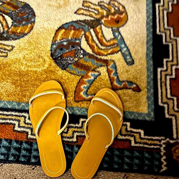 J. Crew Flat genuine leather iridescent sandals - Picture 2 of 4